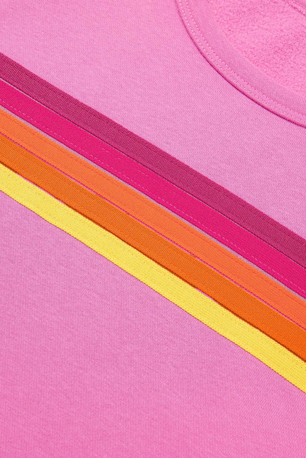 Striped Accent Pullover and Shorts Two Piece Set