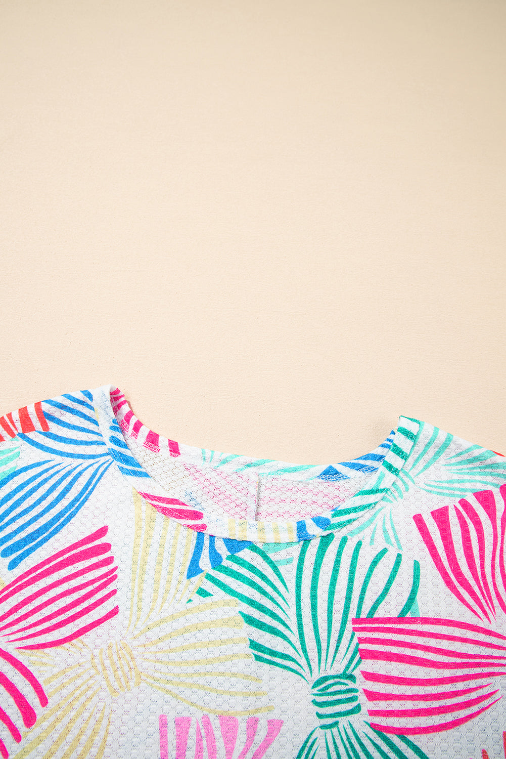 Multicolour Bowknot Crewneck Loose Short Sleeve Top