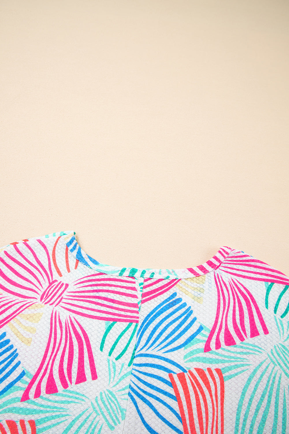 Multicolour Bowknot Crewneck Loose Short Sleeve Top