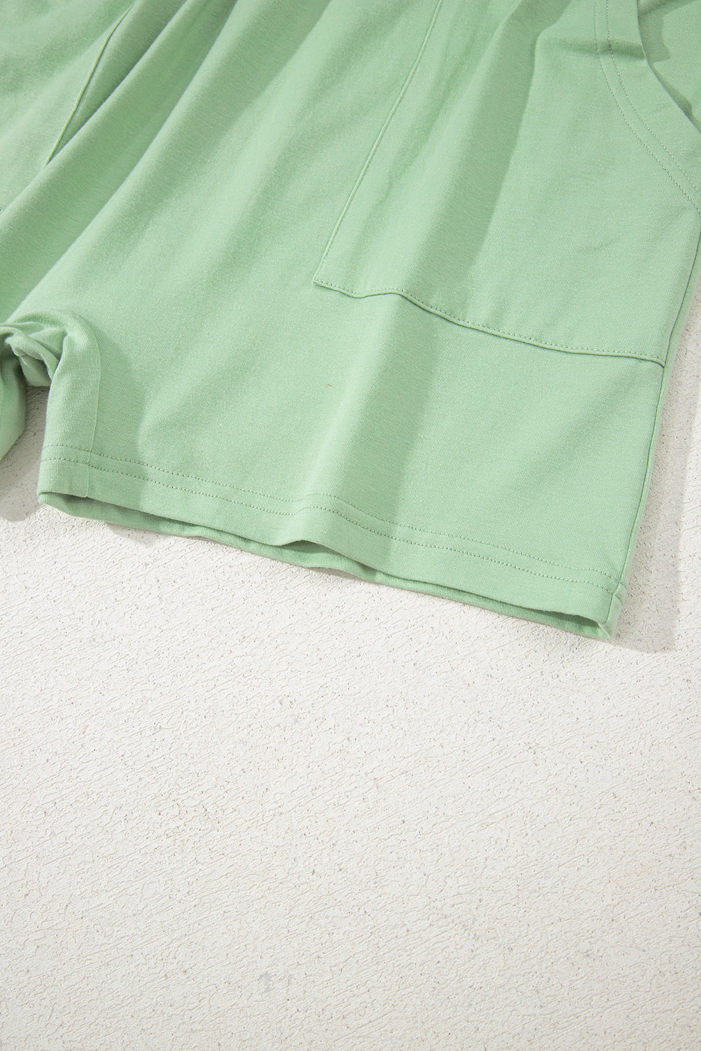 Grass Green Loose Half Sleeve V Neck Knit Romper