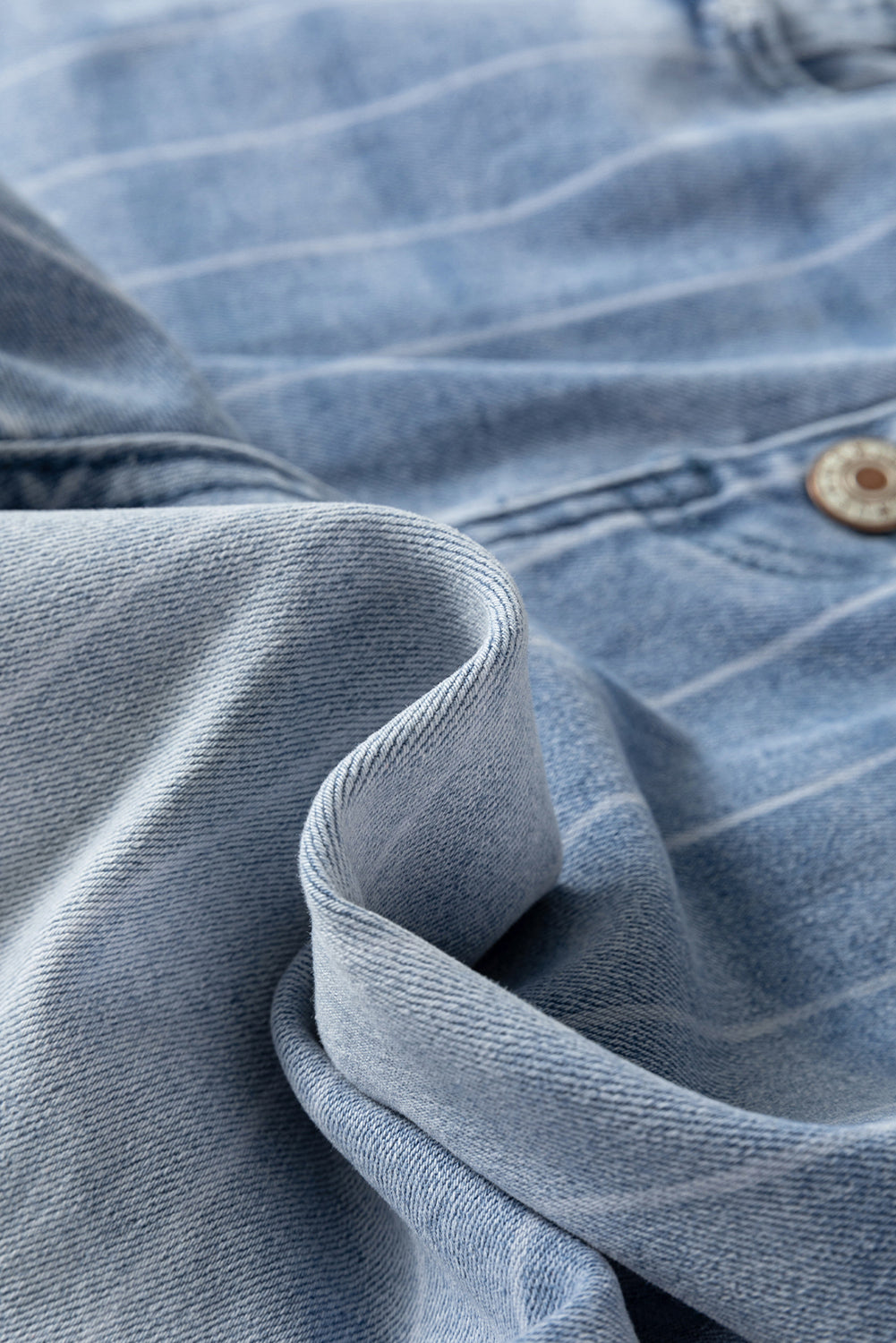 Button Up Pinstripe Wide Leg Jeans