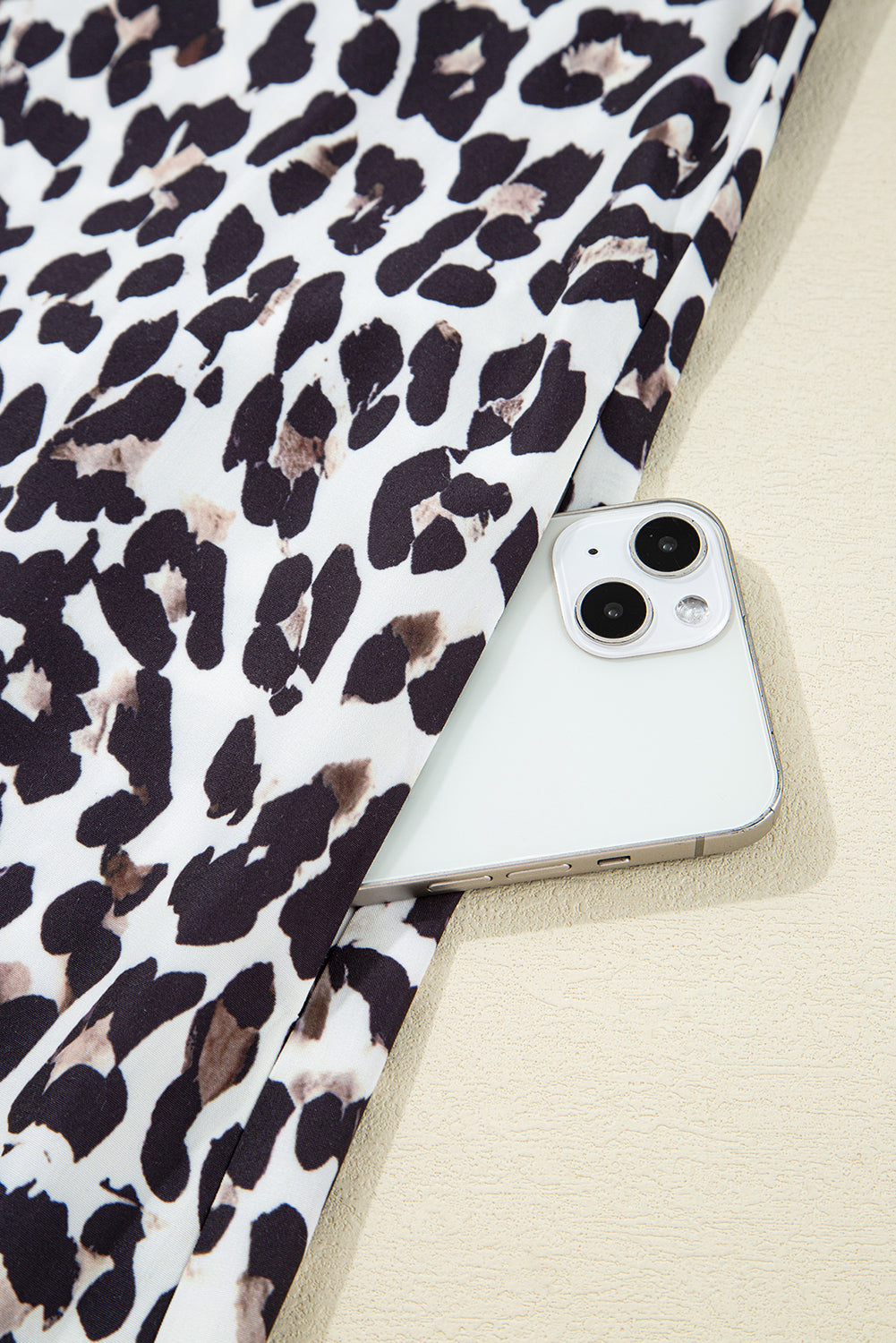 Leopard Print Long Sleeve Flared Dress