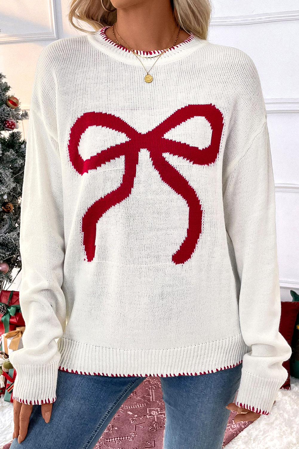 Red Bow Sweater