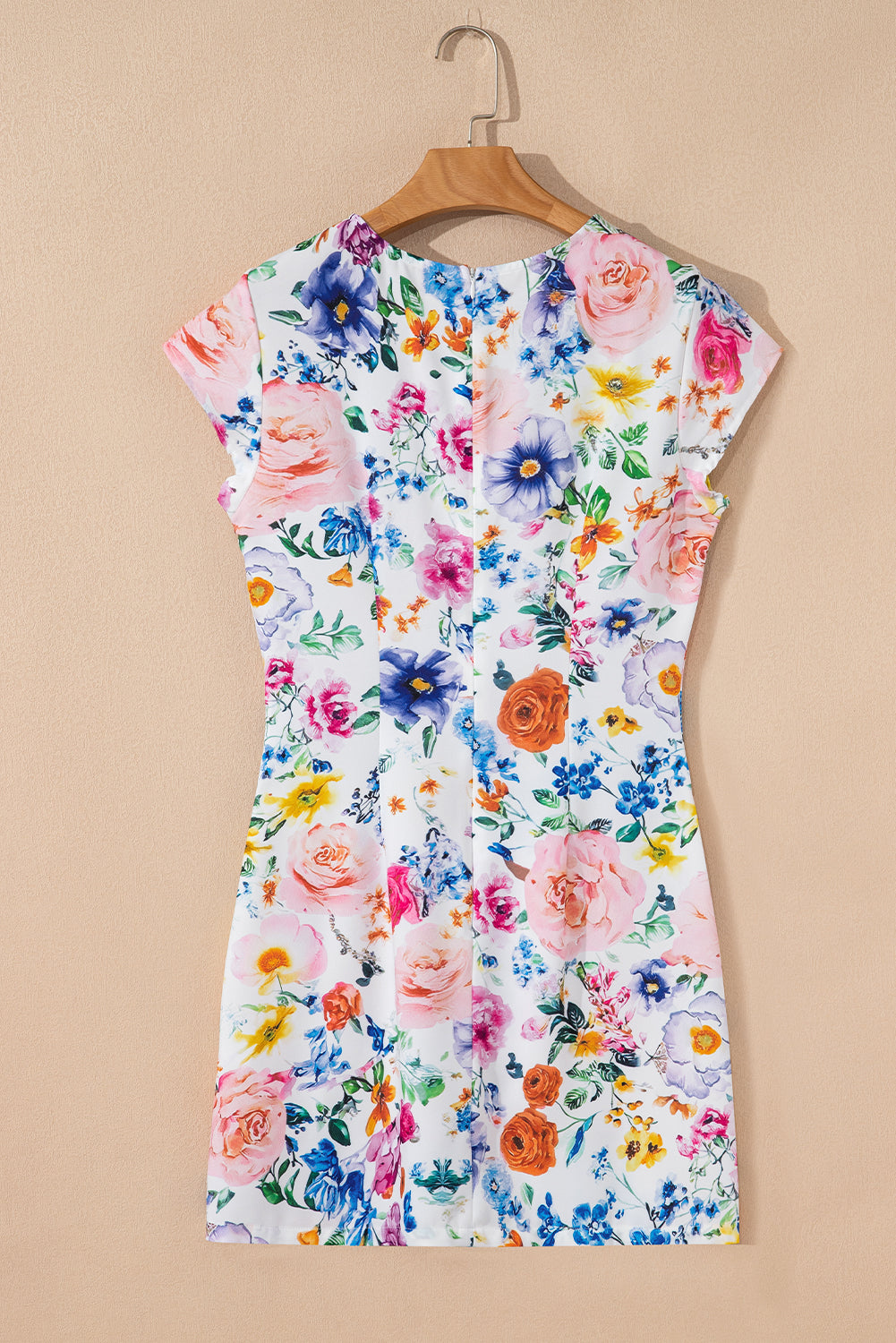Vibrant Floral Print Mini Dress