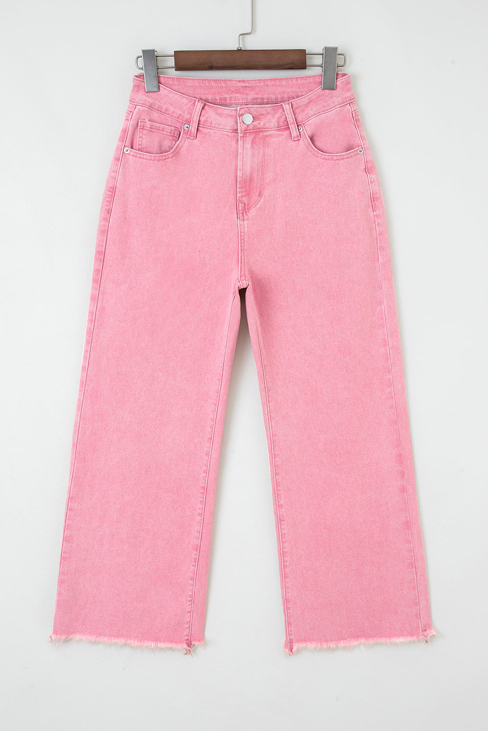 Acid Washed High Rise Cropped Jeans