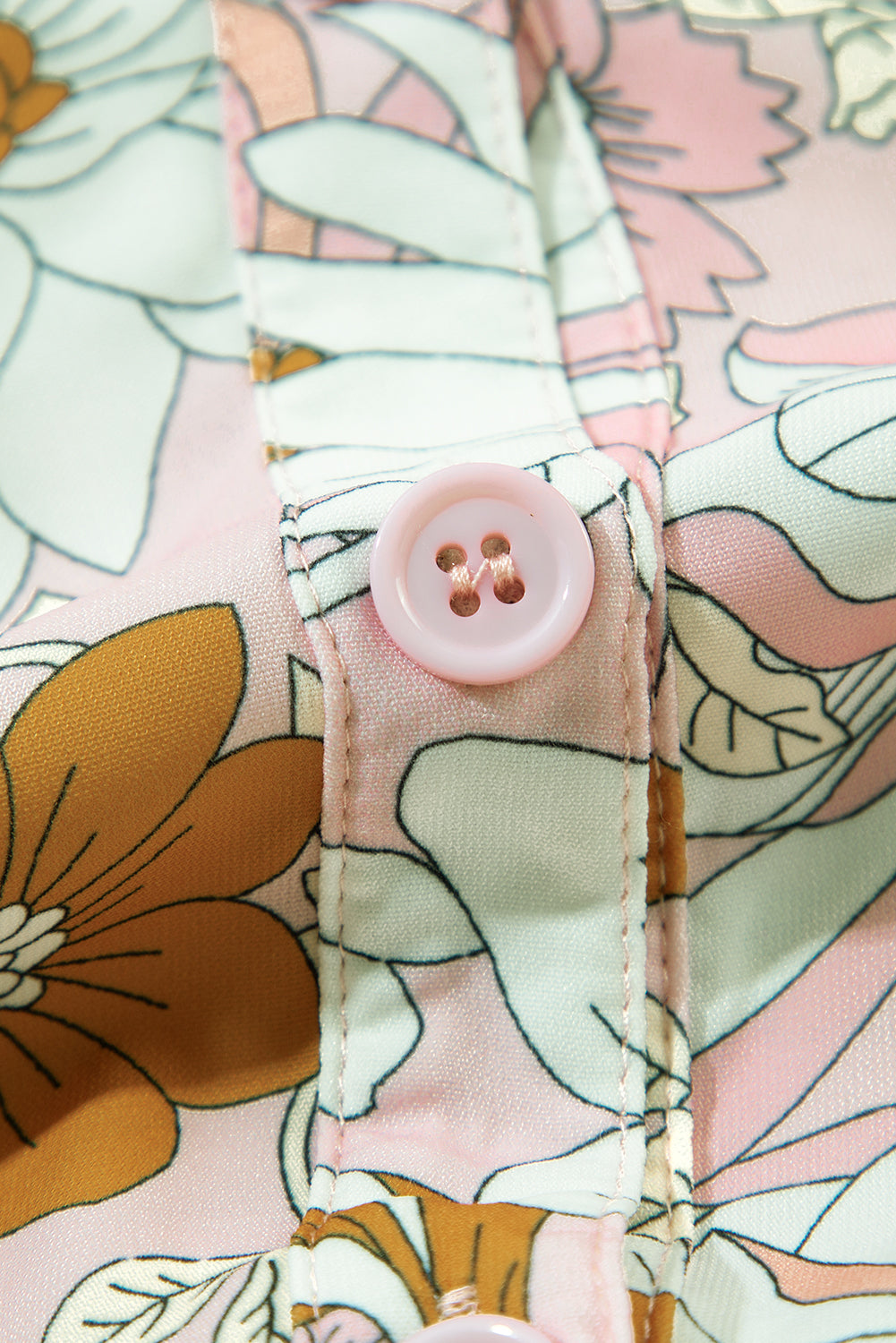 Pink Floral Short Sleeve Collared Romper