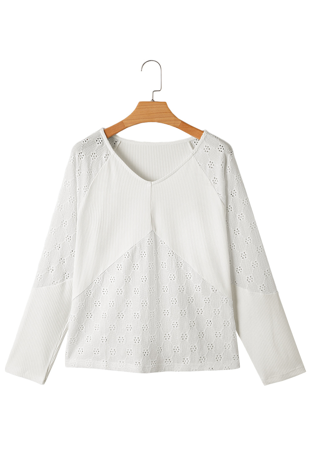 Eyelet Embroidered Long Sleeve Top
