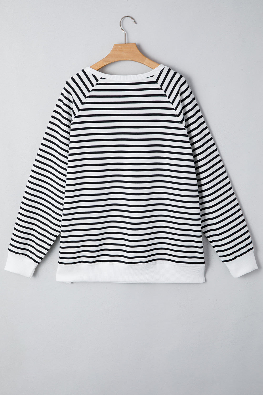 Black Stripe Raglan Sleeve Sweatshirt