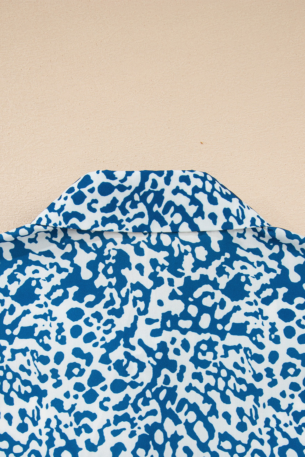 Blue Leopard Striped Button Up Shirt