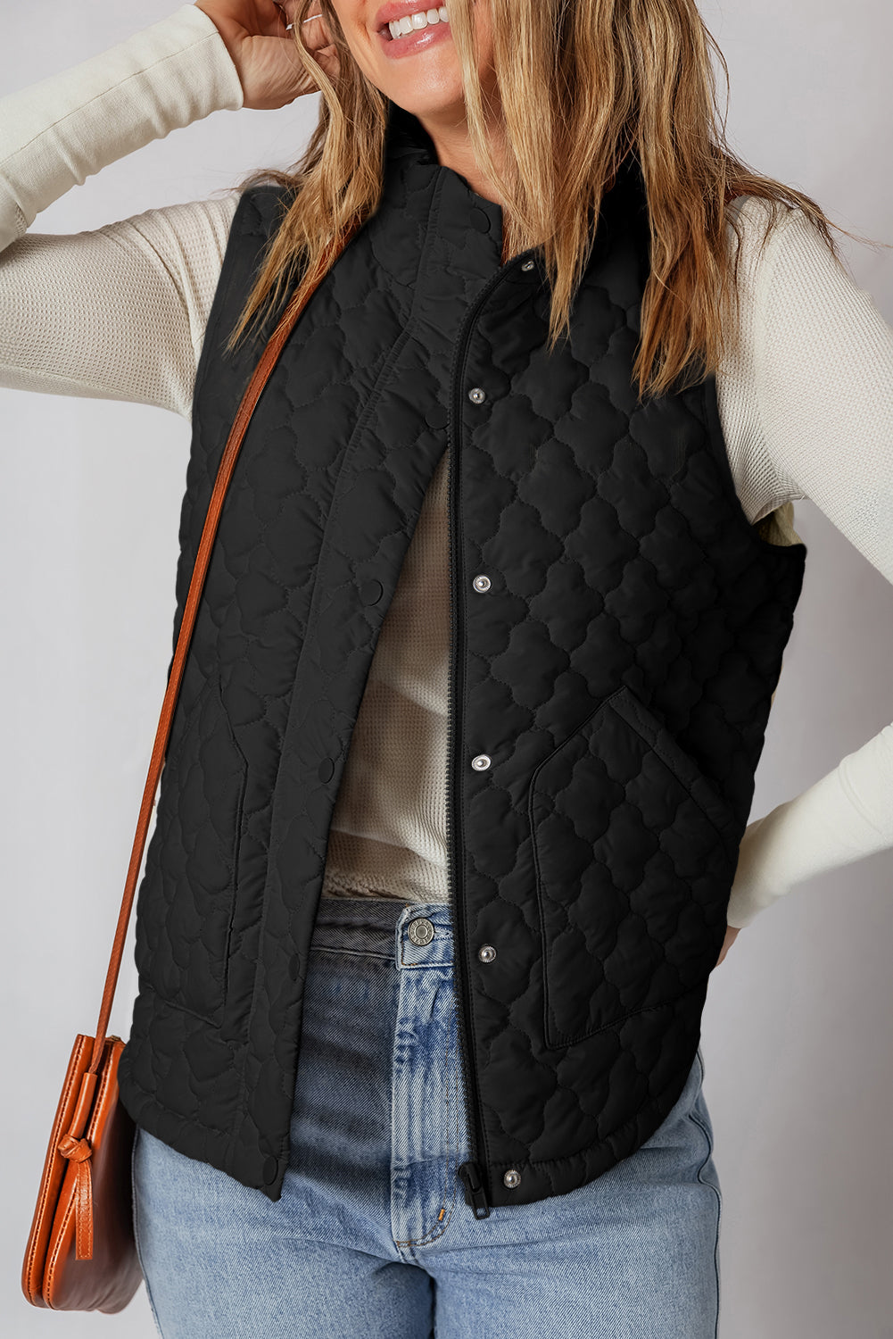 Quilted Snap Button Vest