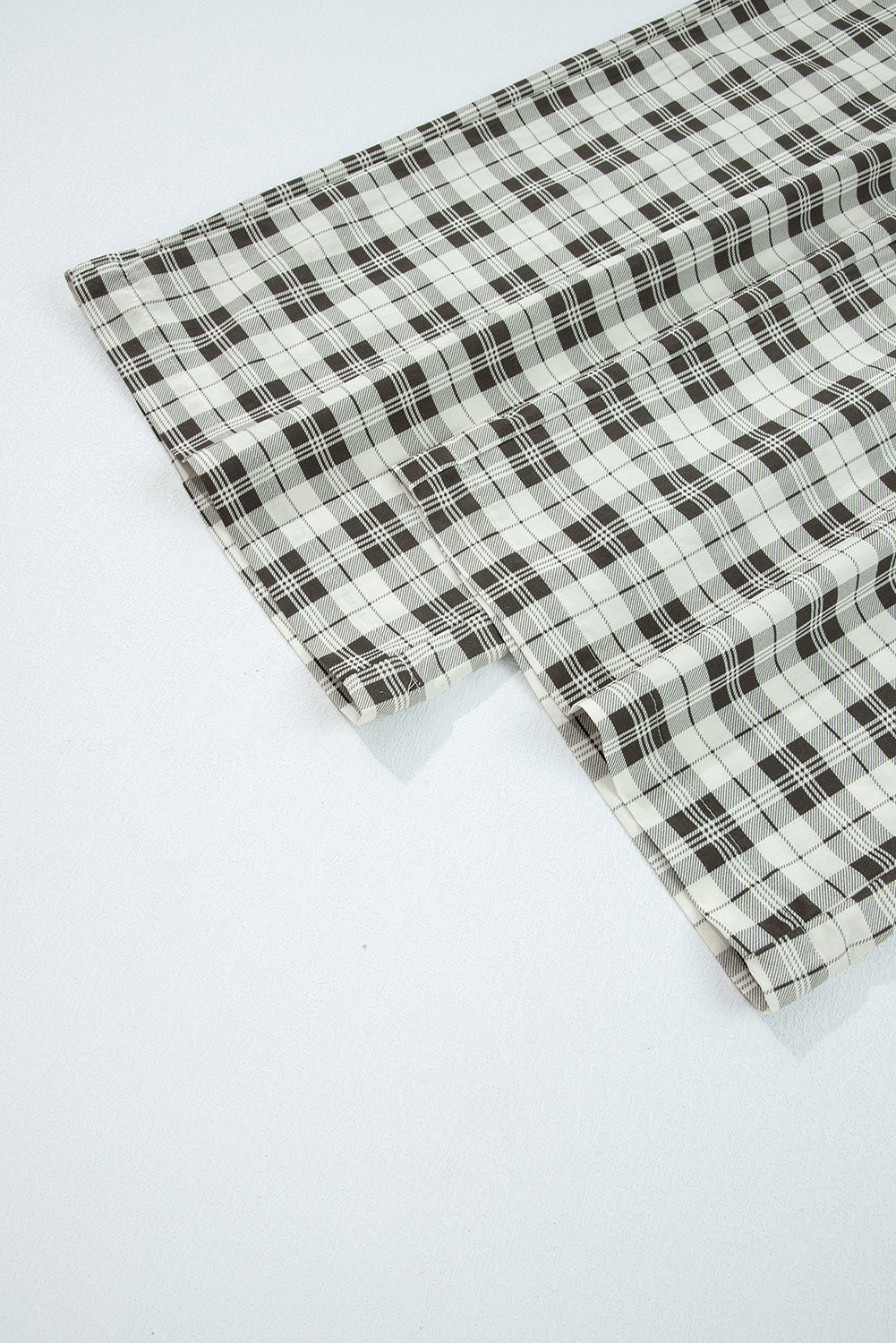 Gray Plaid Wide Leg Pants