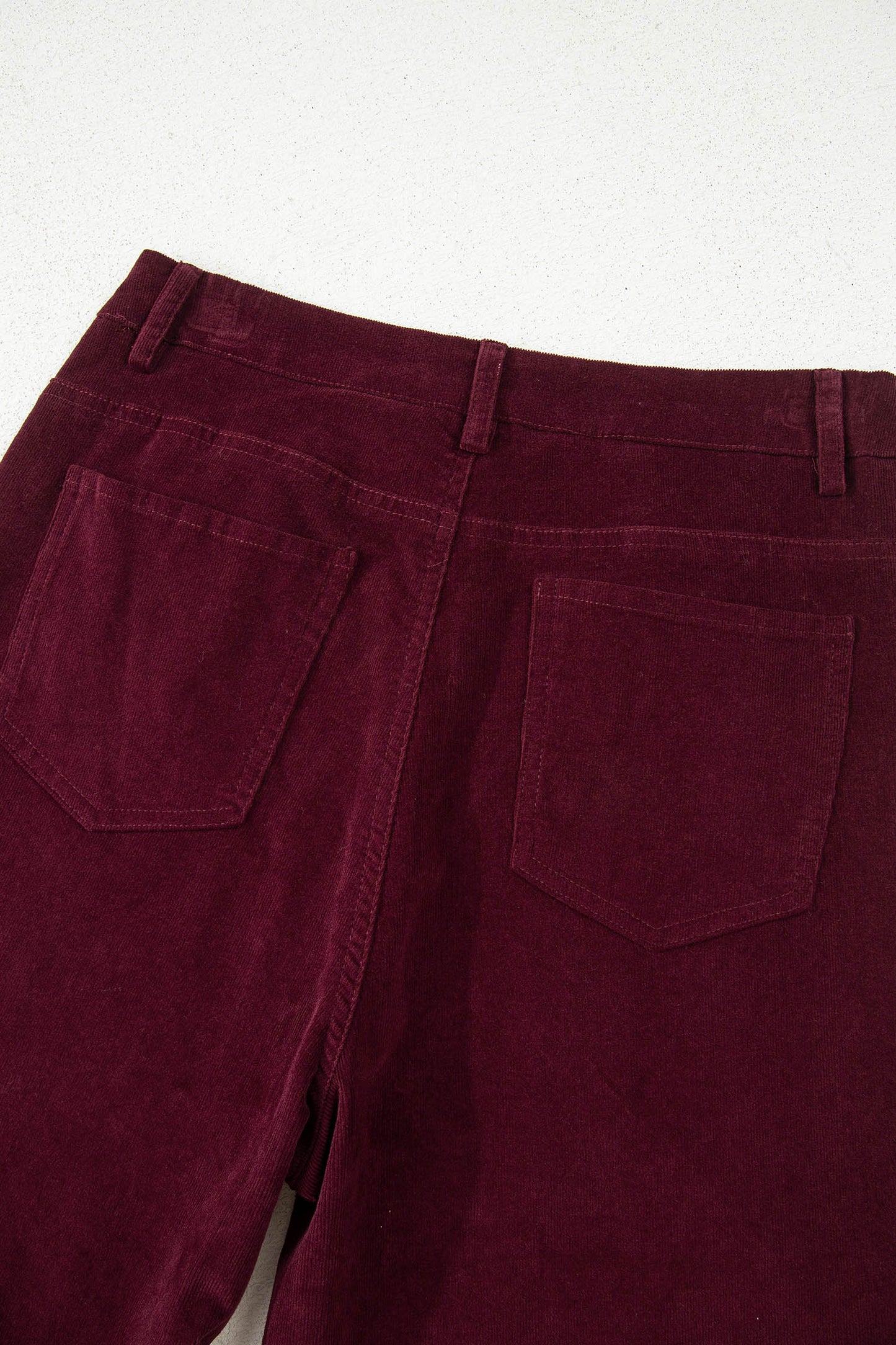 Burgundy Corduroy Wide Leg Pants