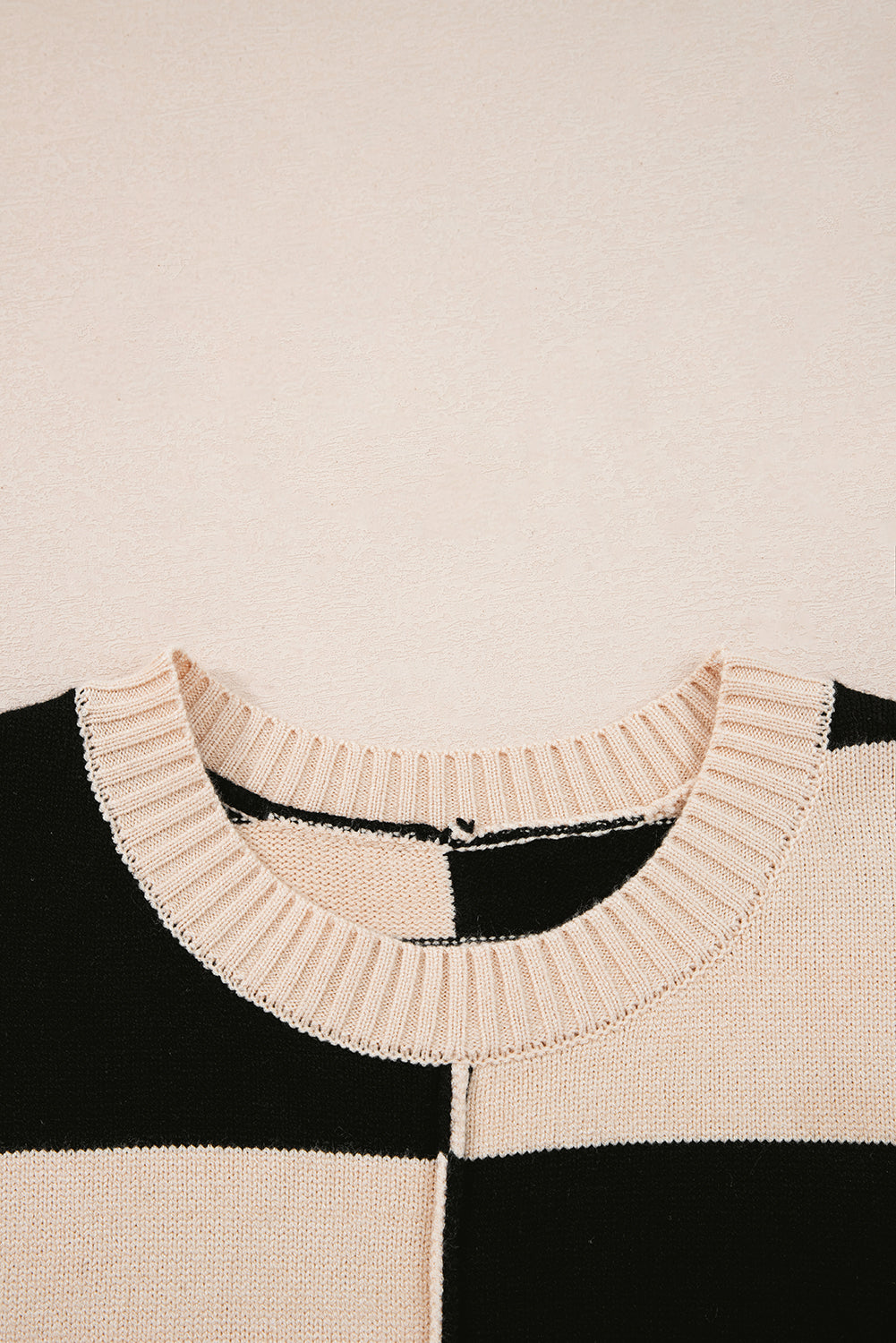 Black Stripe Knitted Top Sweater Dress
