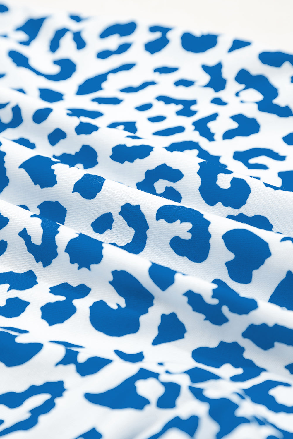 Blue Leopard Elastic Waist Shorts