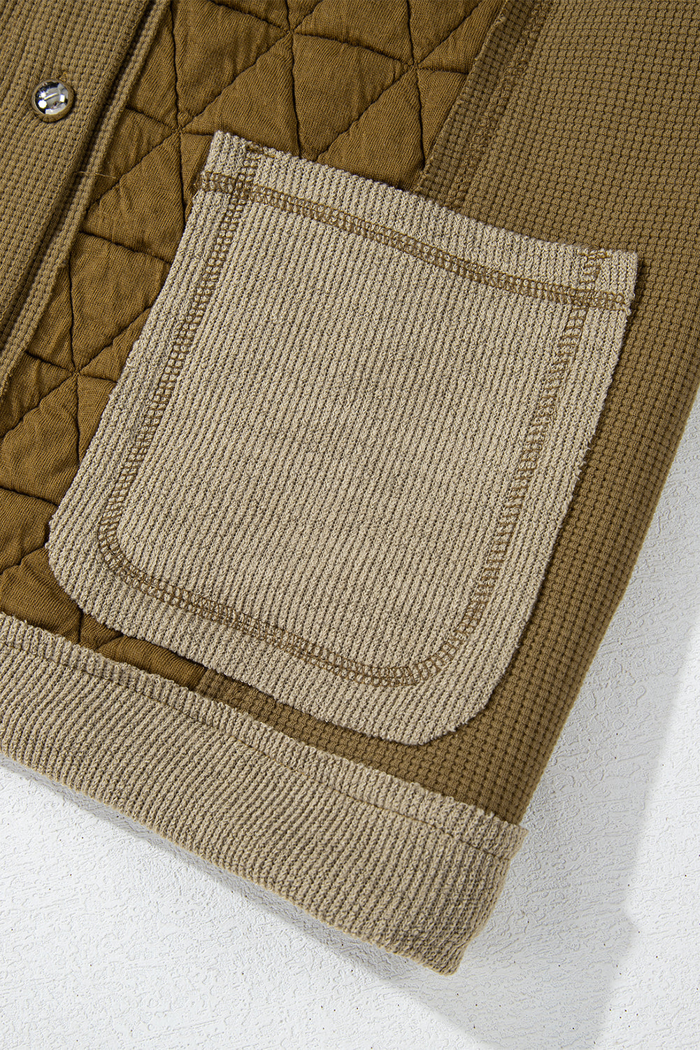 Quilted Textured Patchwork Hooded Jacket