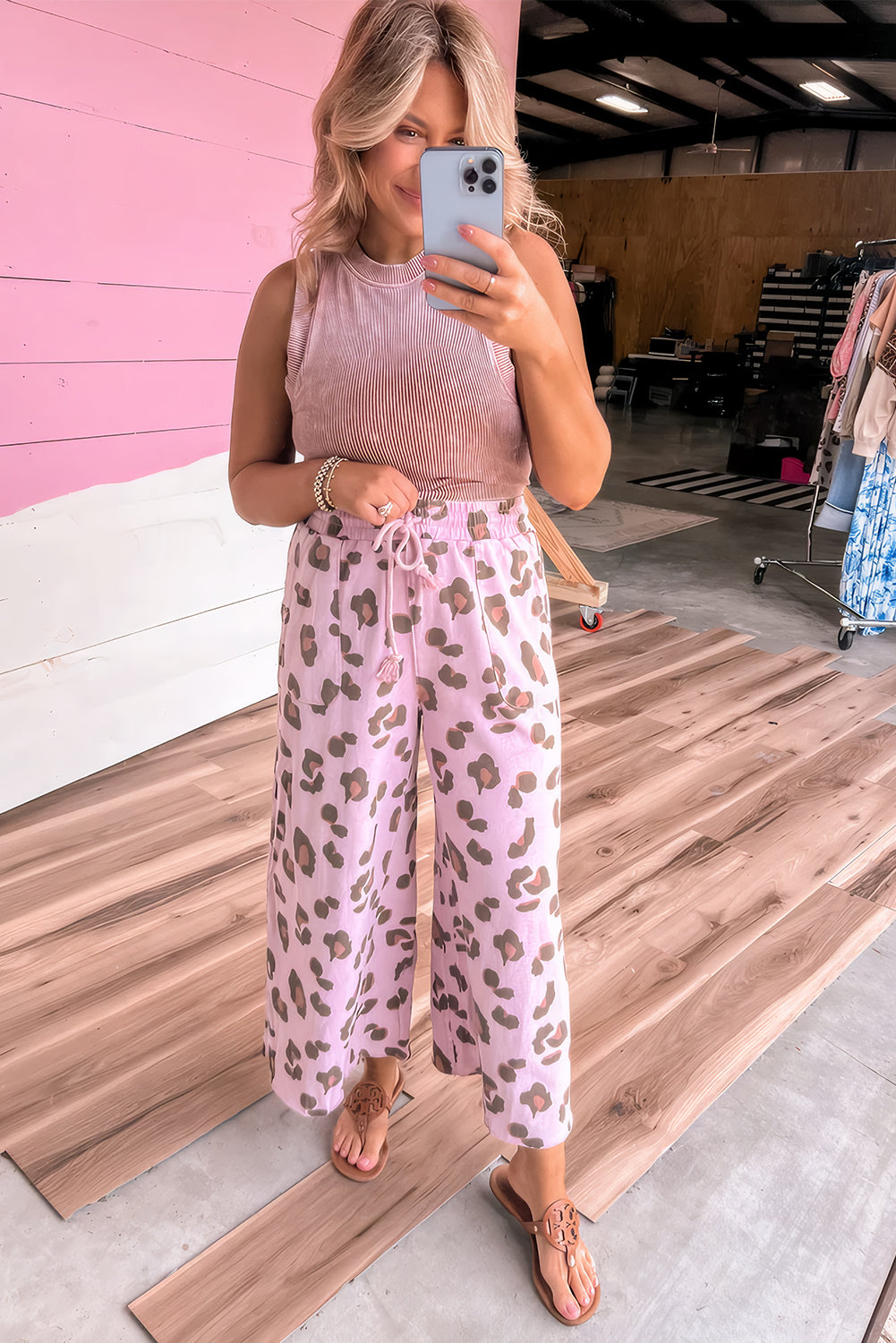 Pink Leopard Print Pants