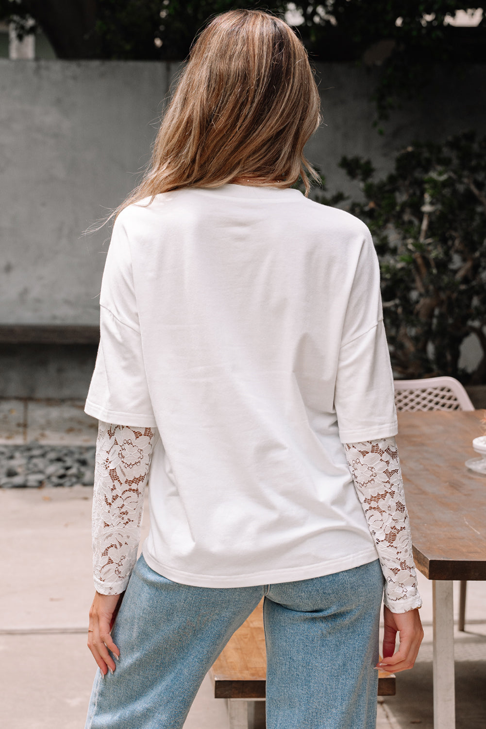 Lace Detailed Long Sleeve Tee