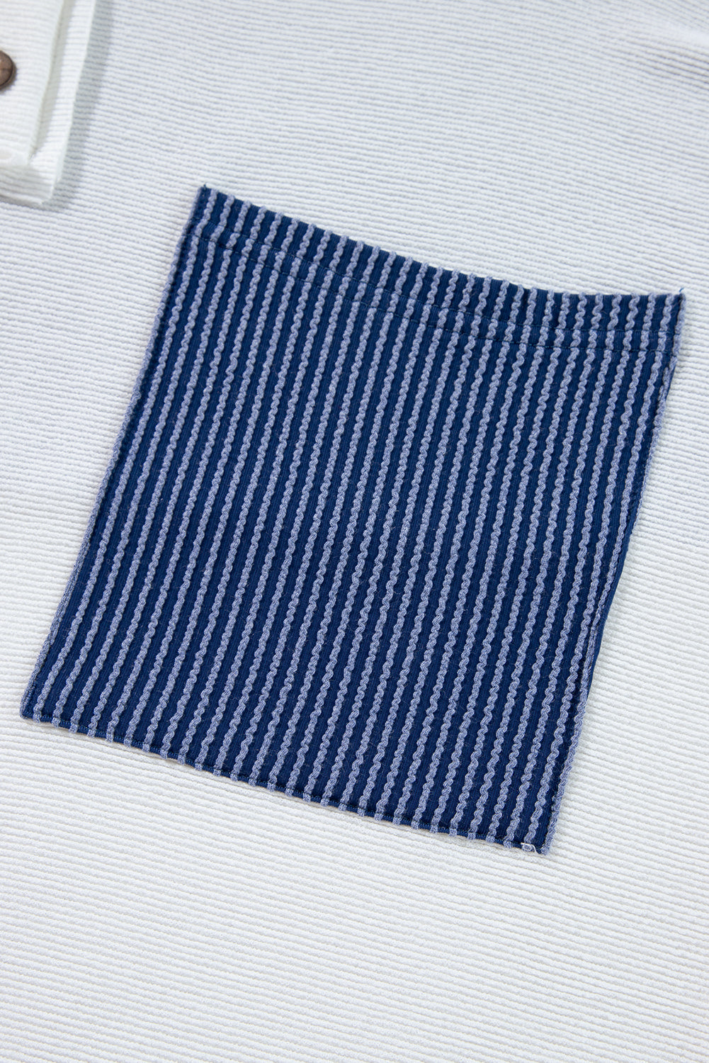 White Corded Colorblock Drawstring Hooded Top