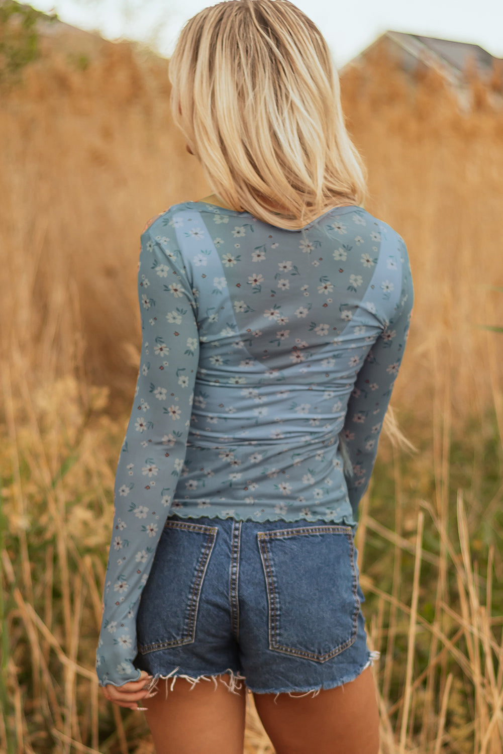 Vintage Floral Mesh Top