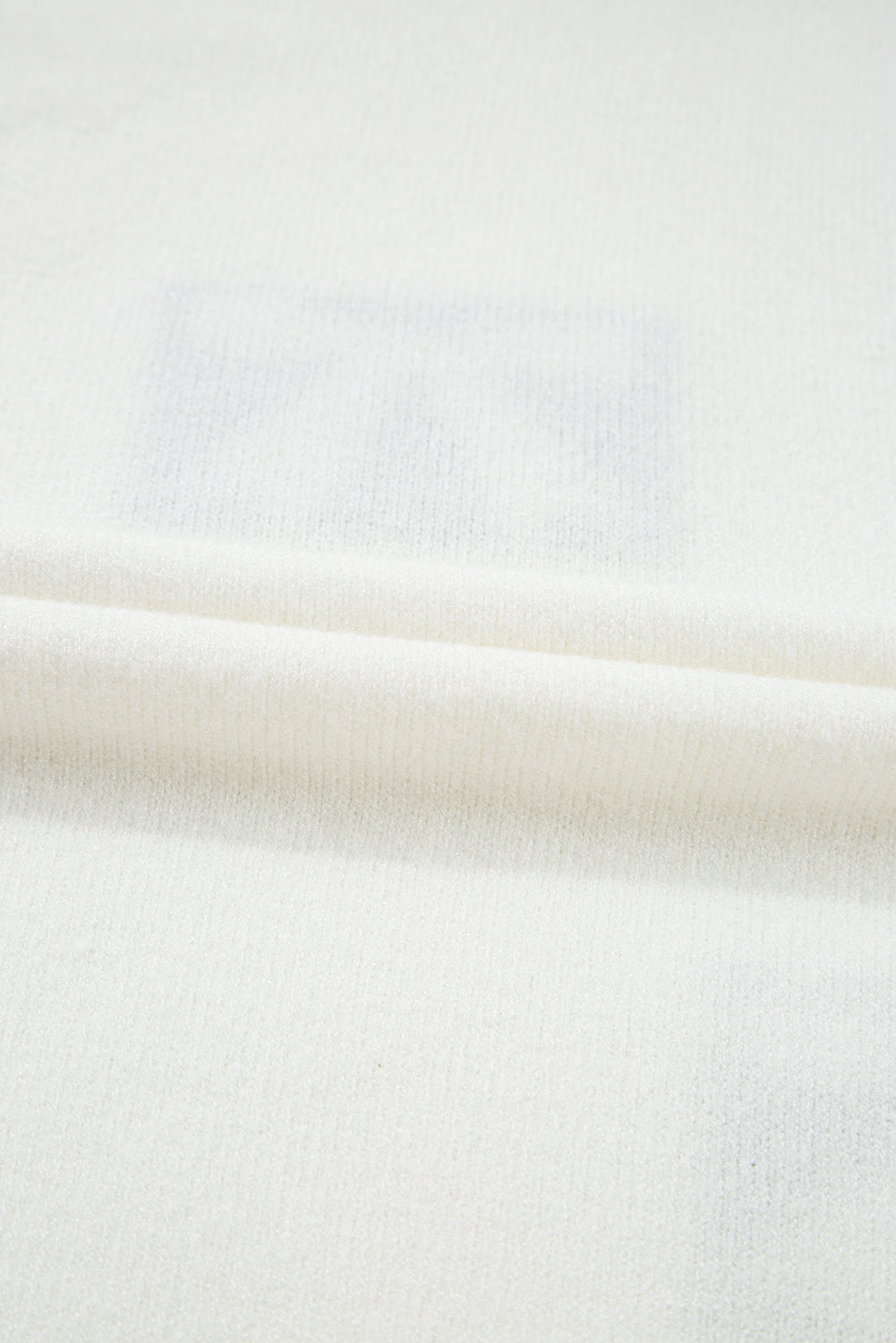 White Bow Pattern Knit Short Sleeve Sweater