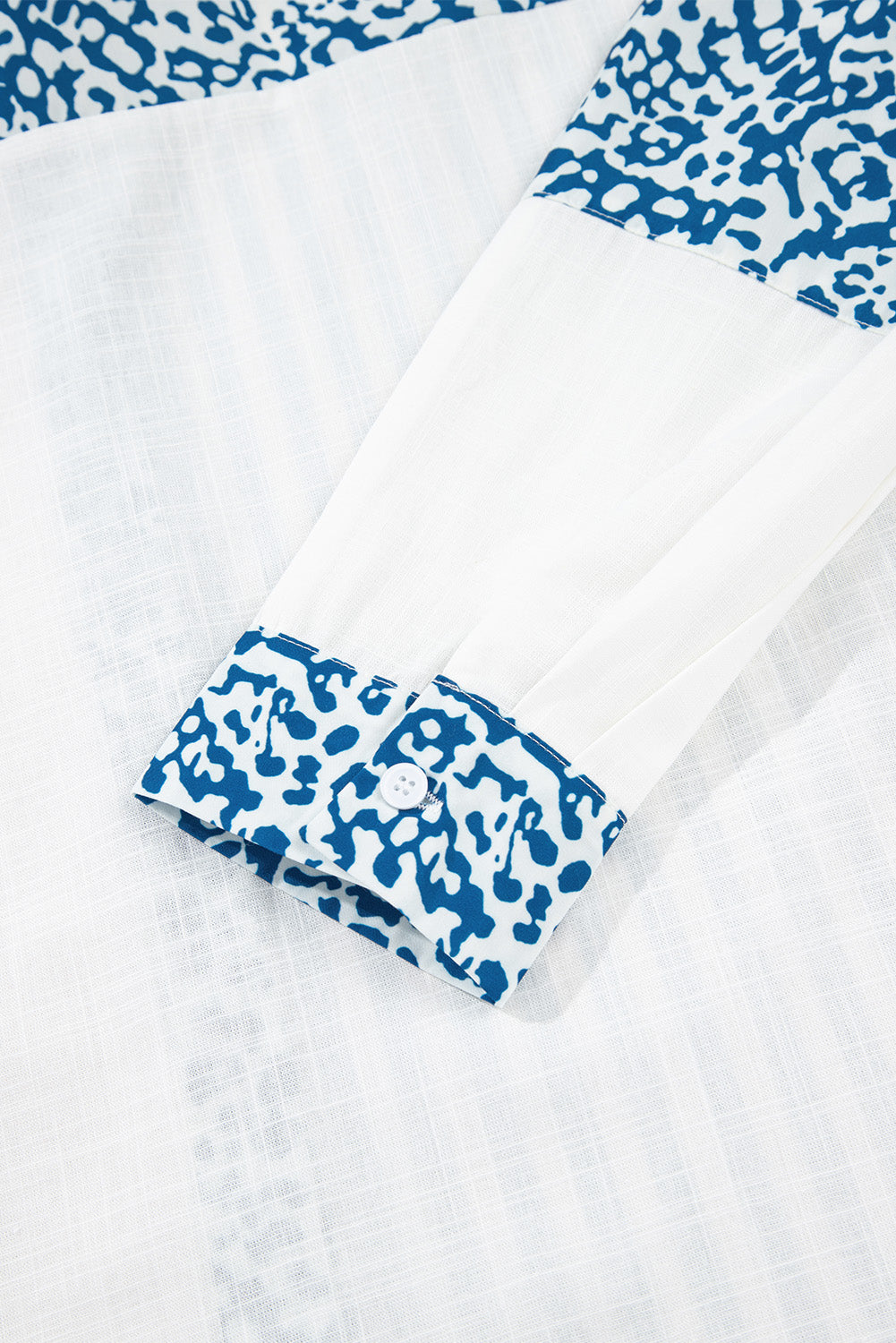 Blue Leopard Striped Button Up Shirt