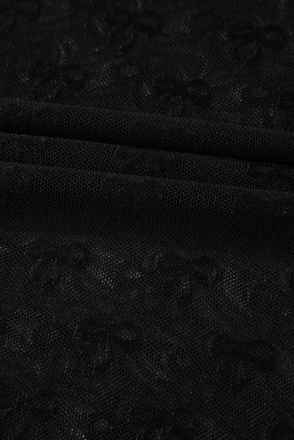 Bow Sheer Mesh Mock Neck Short Sleeve Top