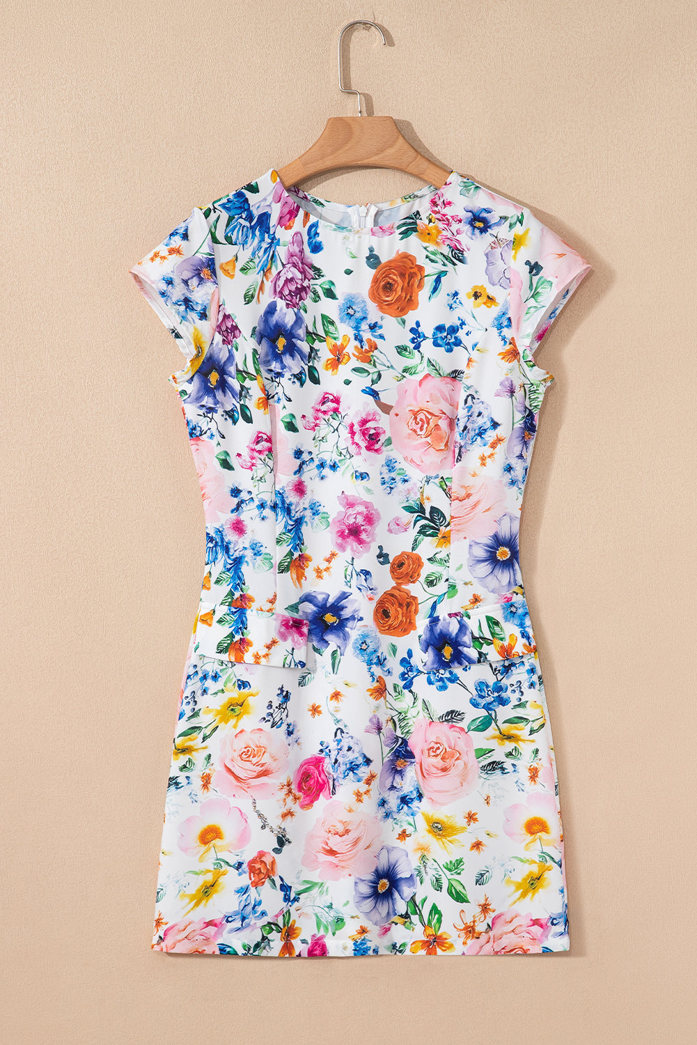 Vibrant Floral Print Mini Dress