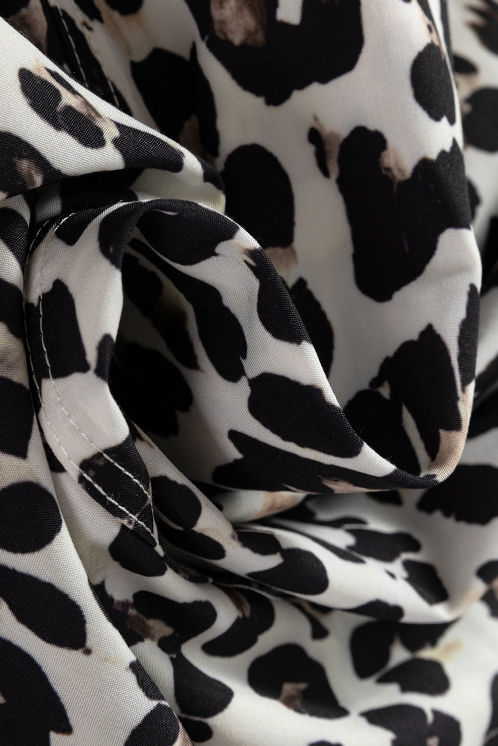 Leopard Print Long Sleeve Flared Dress