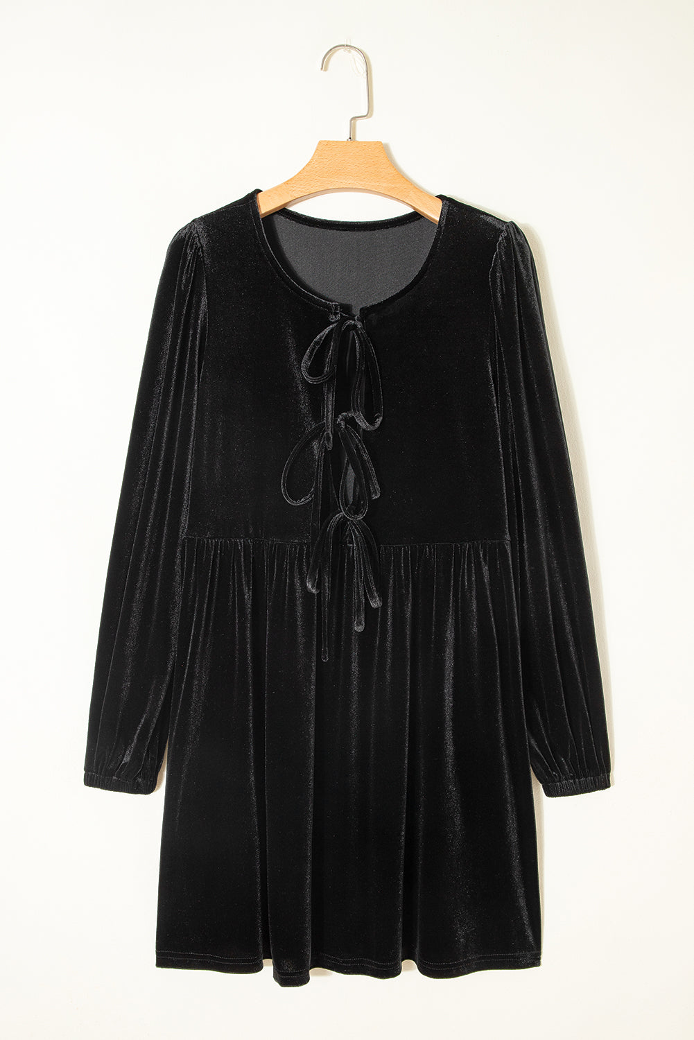 Black Tie Velvet Mini Dress