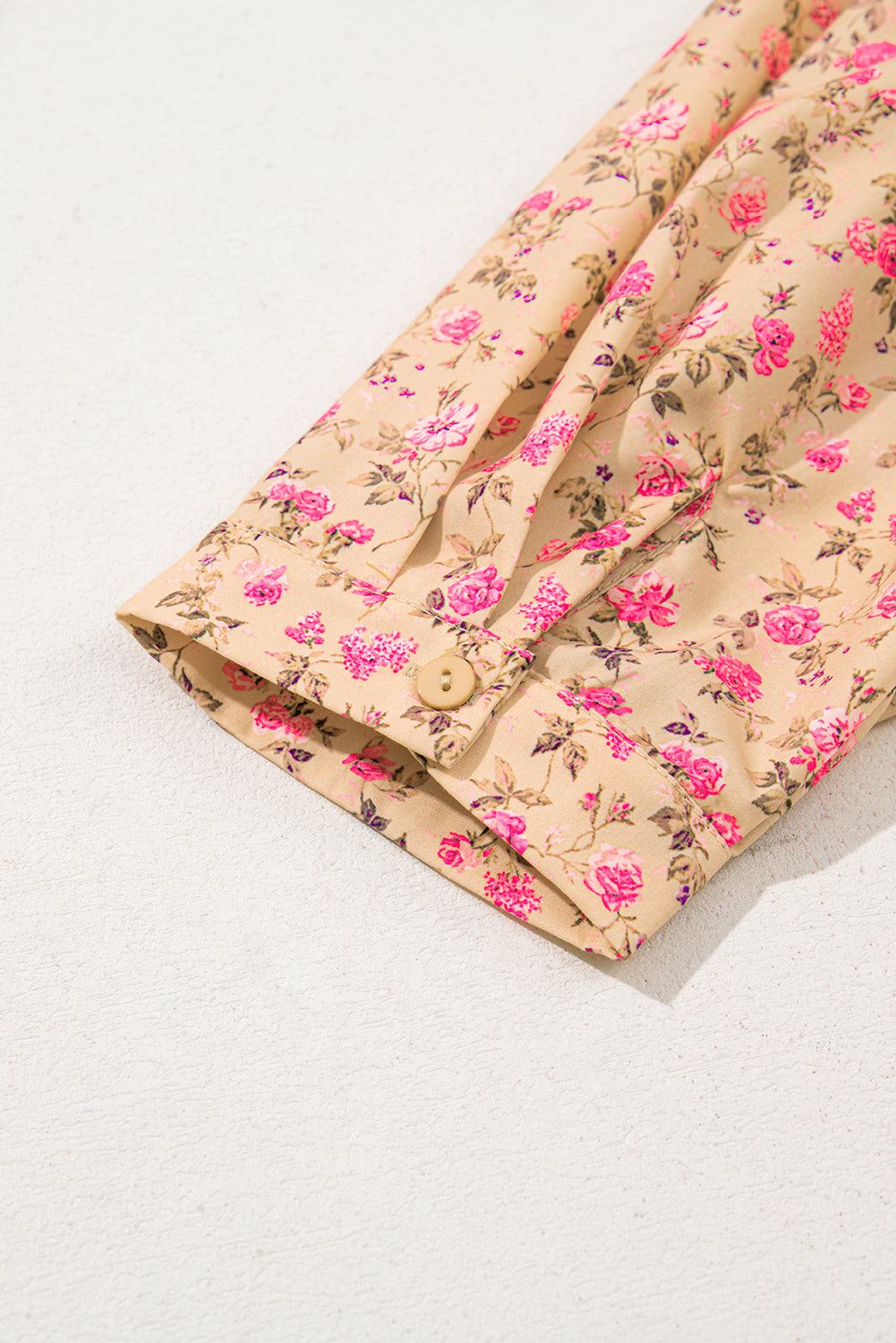 Floral Print Bow Pintuck Bust Half Puff Sleeve Blouse