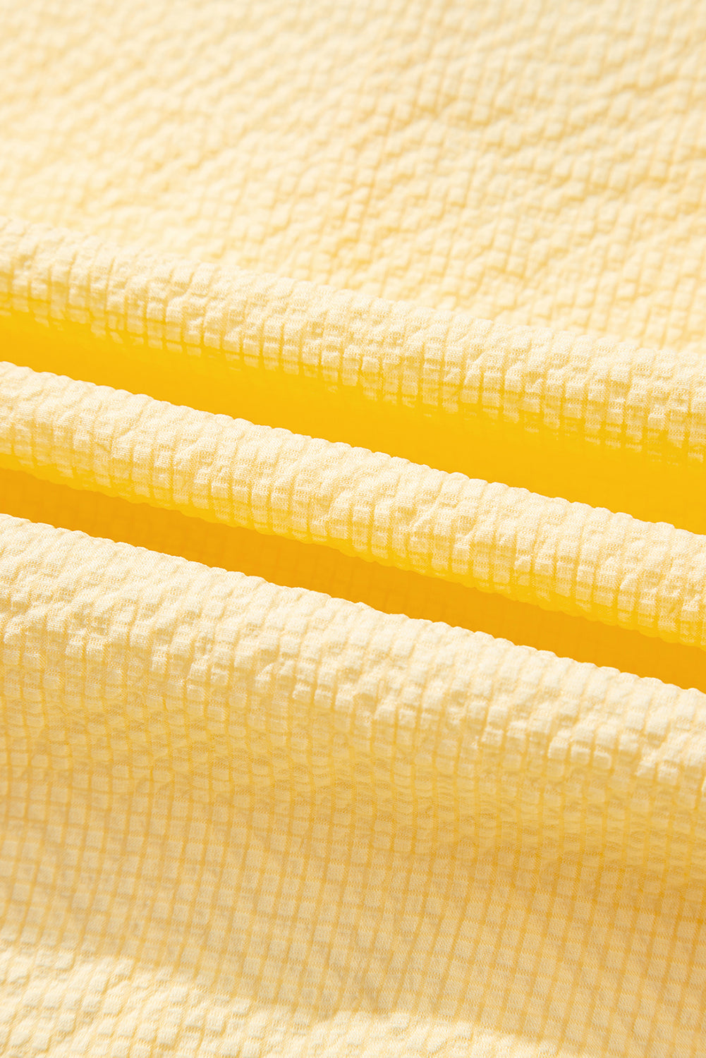 Yellow Bow Tie Notched Neck Pleated Tank Top