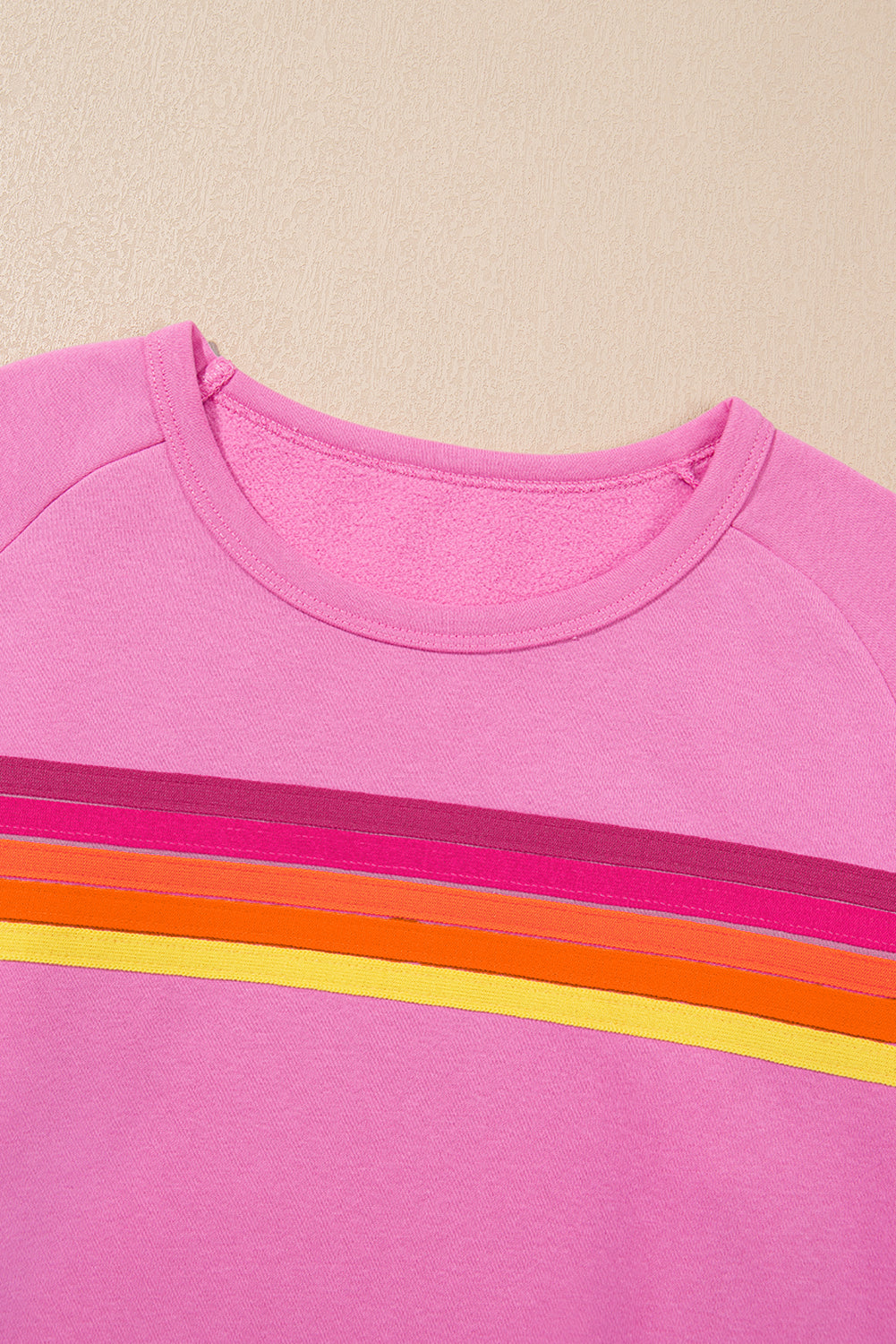 Striped Accent Pullover and Shorts Two Piece Set