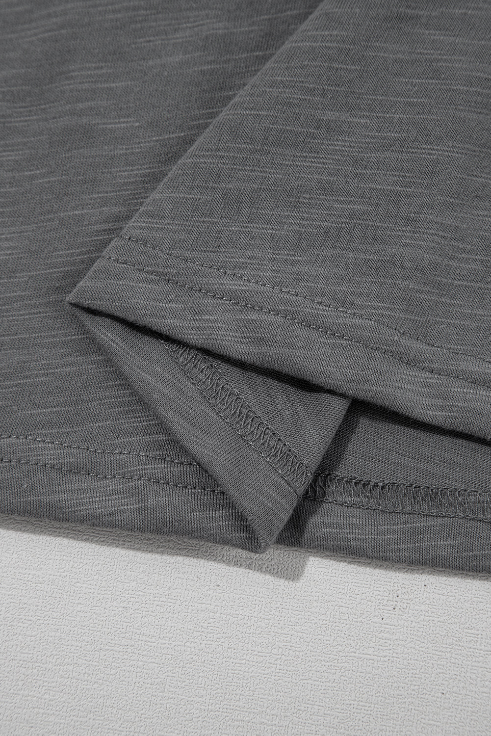 Dark Grey Ruffle Short Sleeve Top