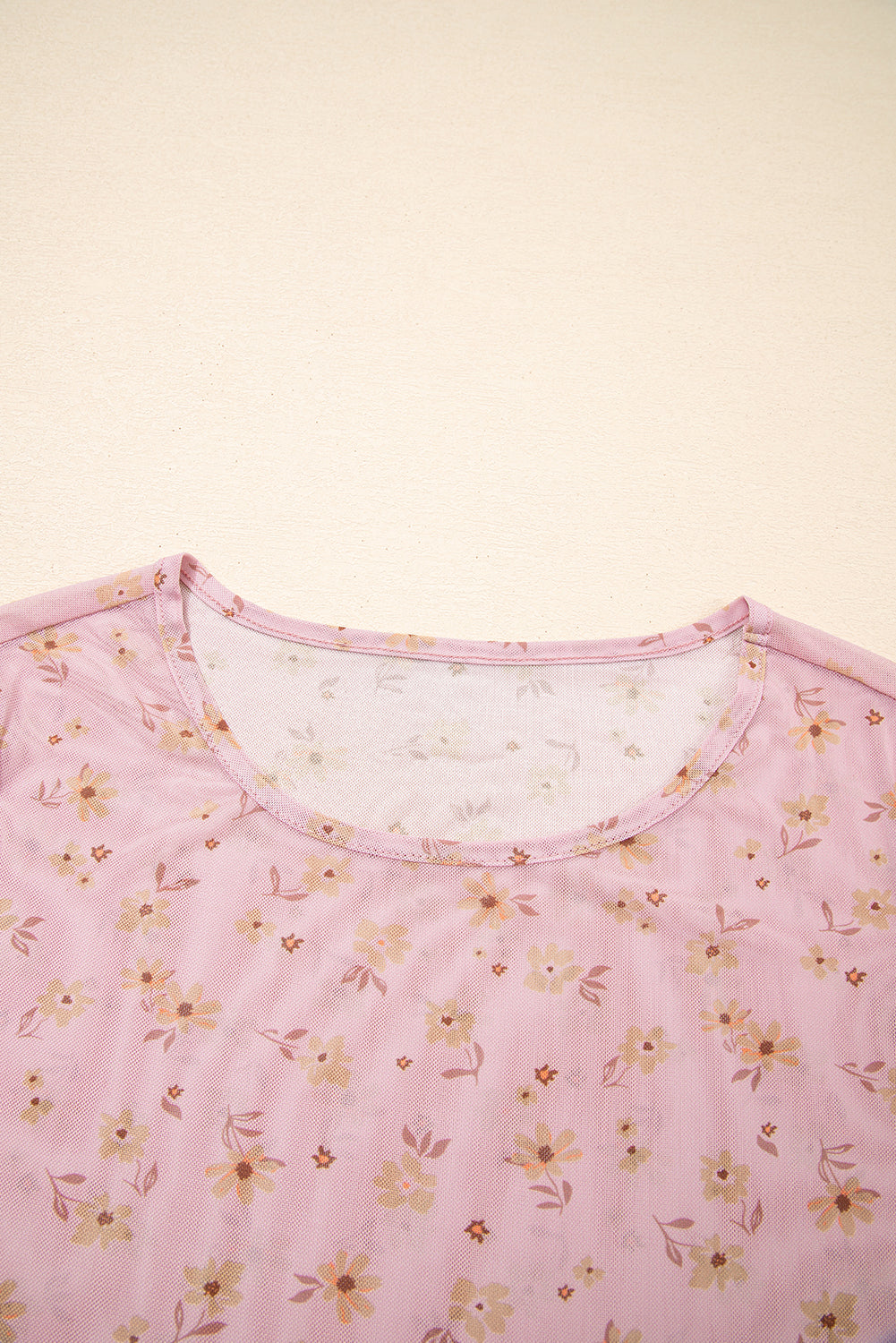 Vintage Floral Mesh Top