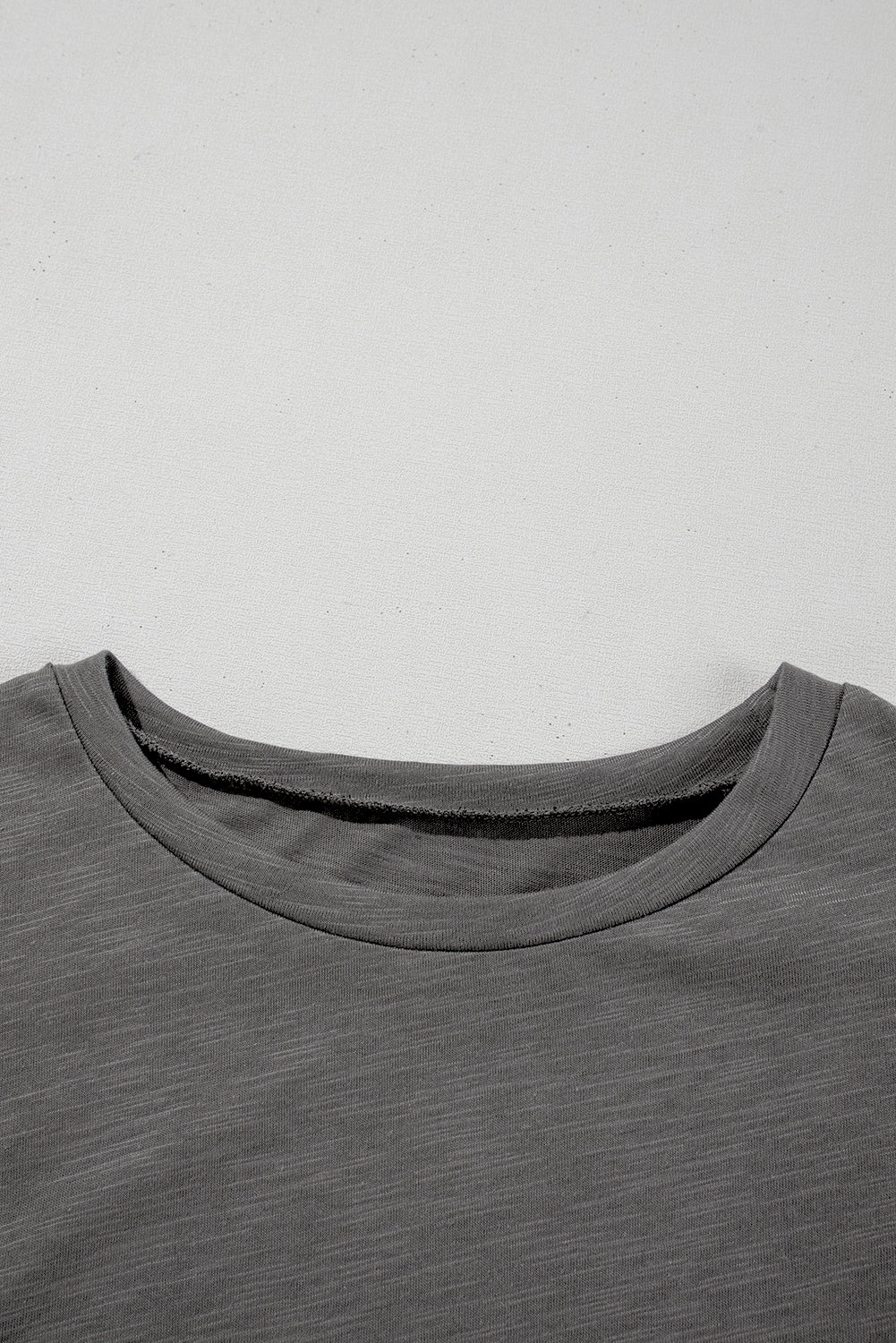 Dark Grey Ruffle Short Sleeve Top