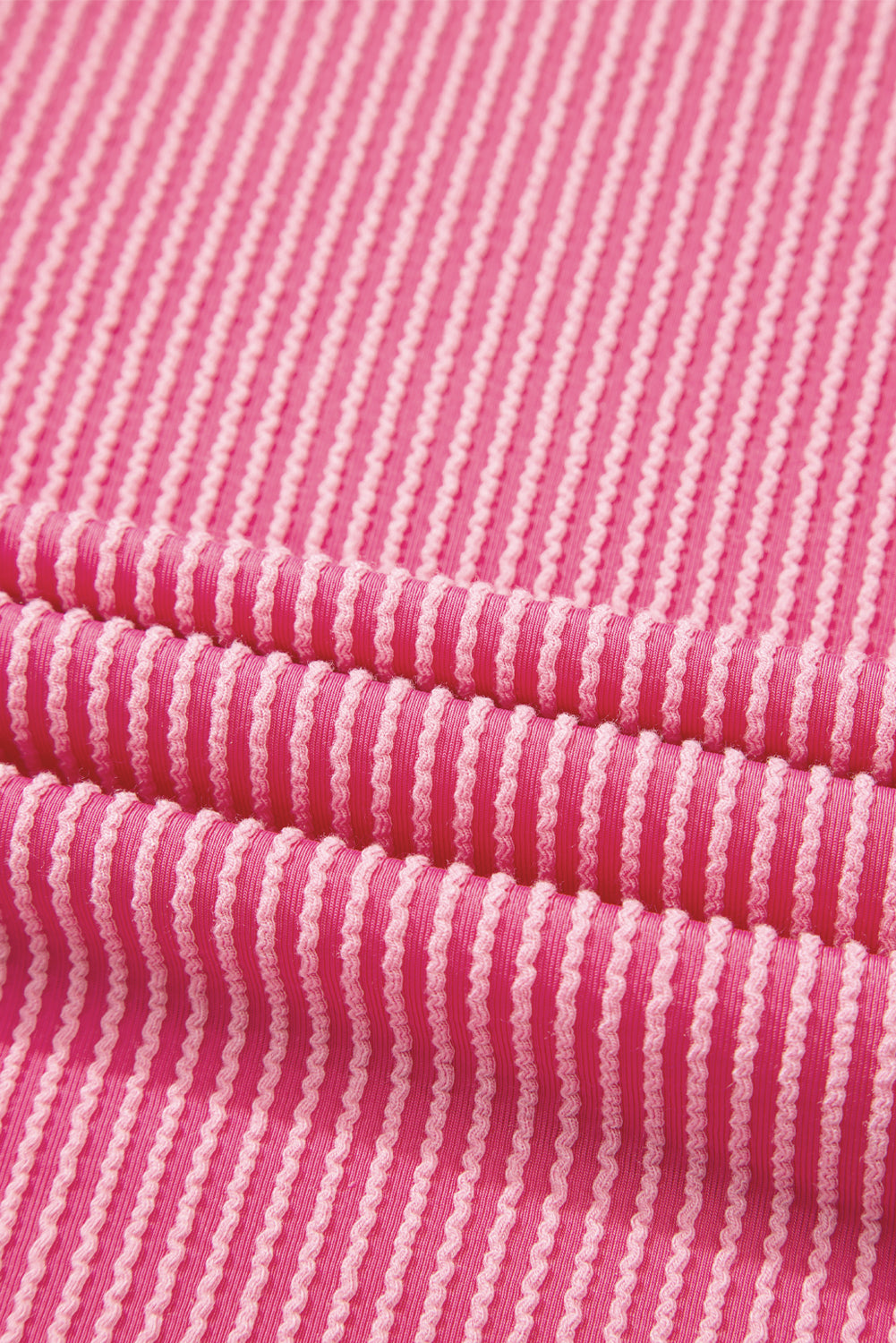 Rose Twisted Ribbed Knit V Neck Casual Tee