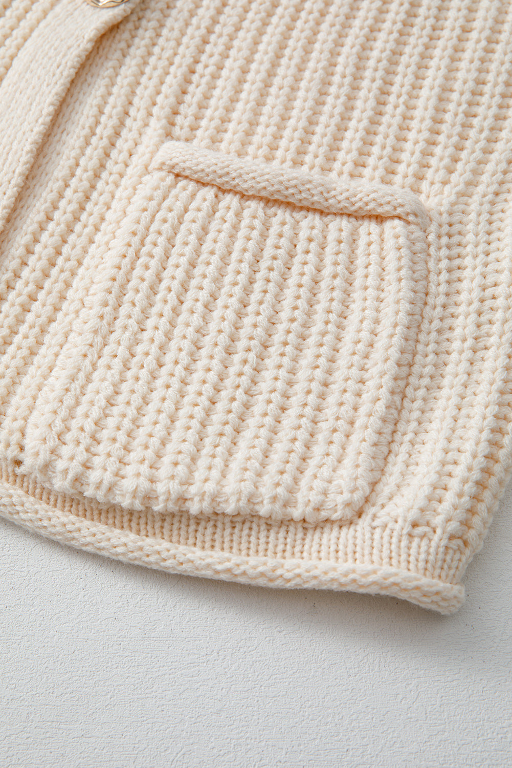 White Solid Textured Knit Buttoned Sweater Vest