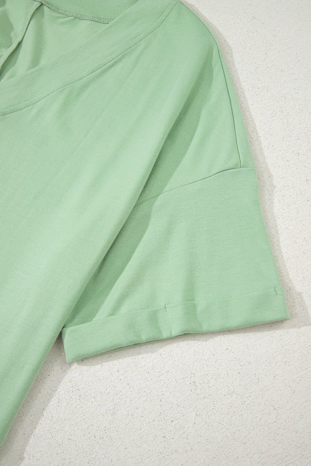 Grass Green Loose Half Sleeve V Neck Knit Romper