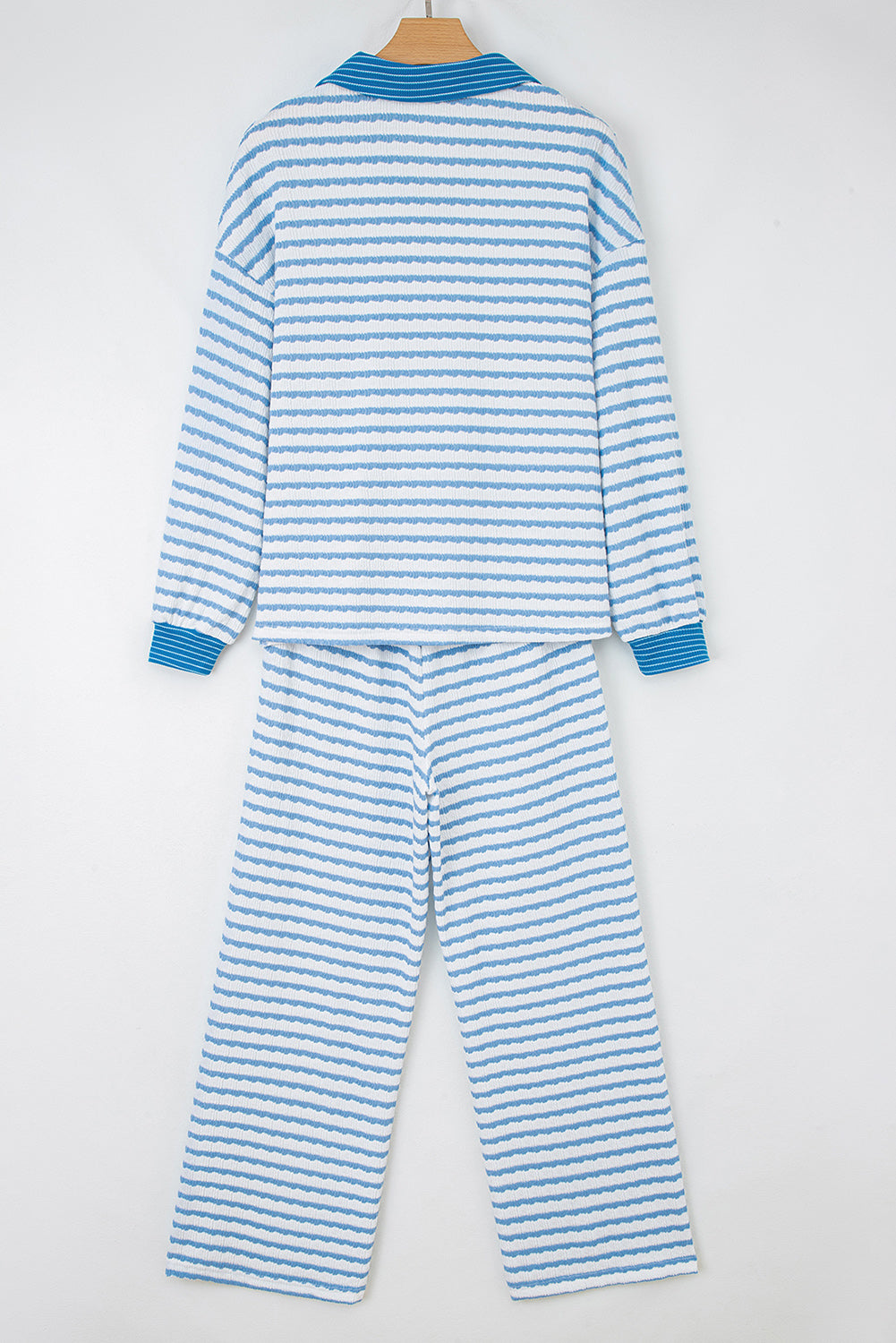 Stripe Collared Pullover & Pant Set