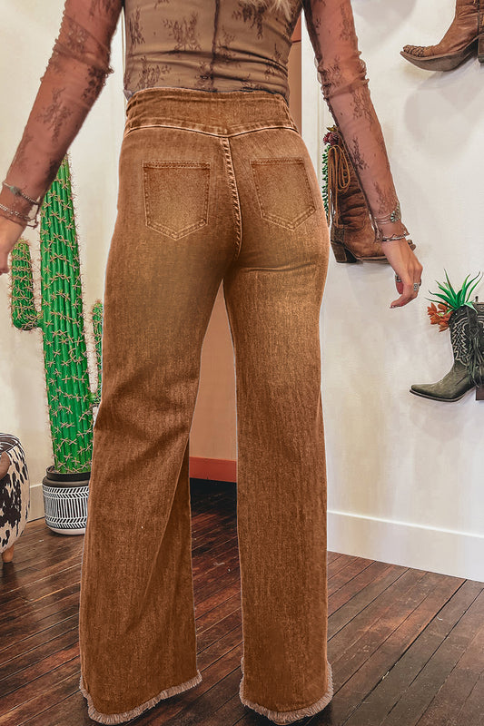 Front Seam Button Up Flares