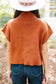 Patch Pocket Ribbed Knit Short Sleeve Sweater