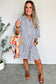 Blue Stripe Half Button Mini Dress