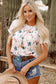 Beige Western Cactus Print Top
