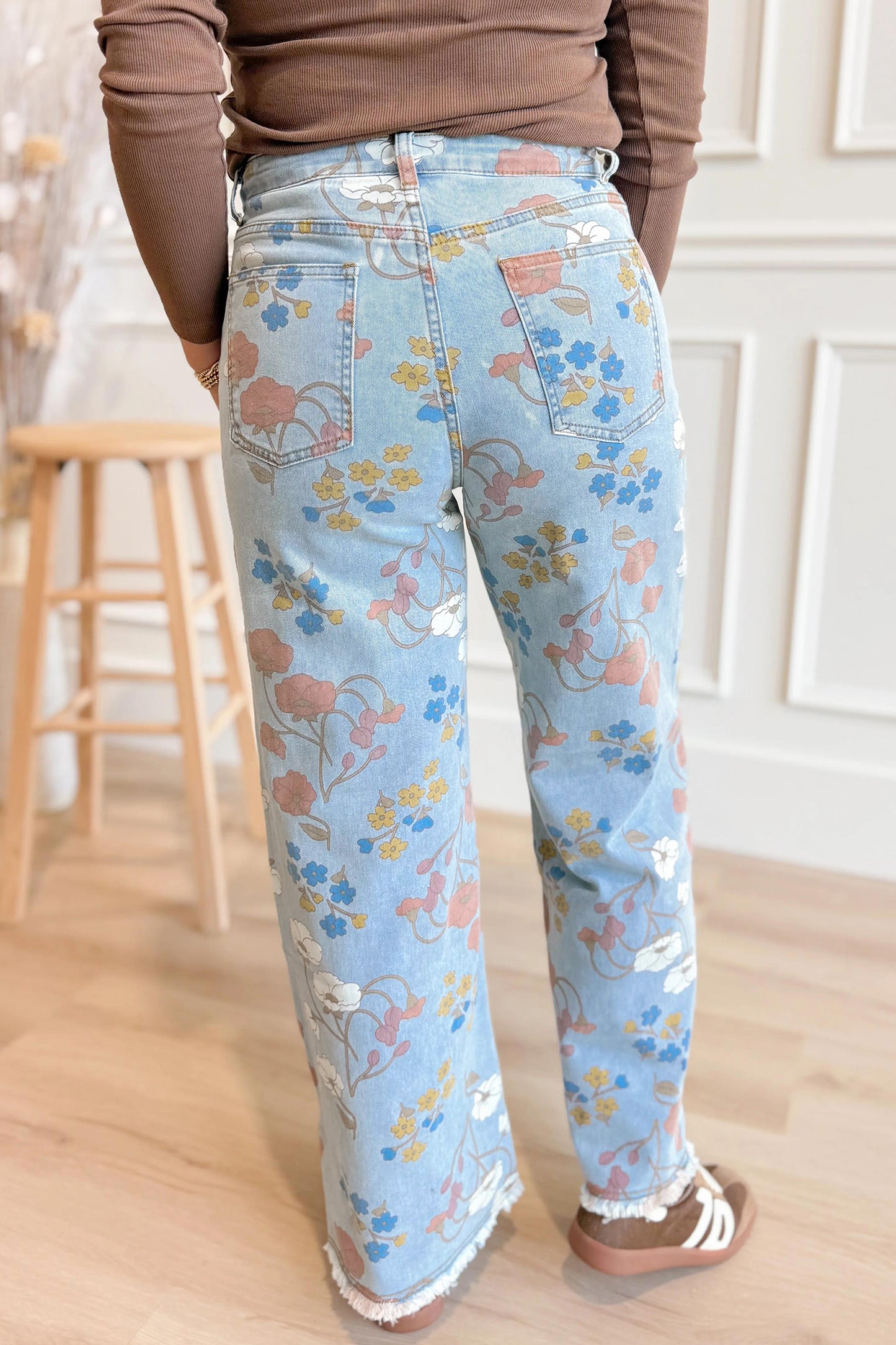 Floral Flare Printed Jeans
