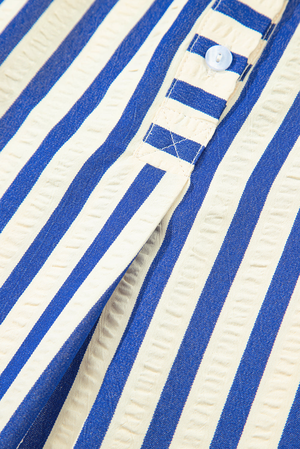 Blue Stripe Half Button Mini Dress