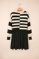 Black Stripe Knitted Top Sweater Dress