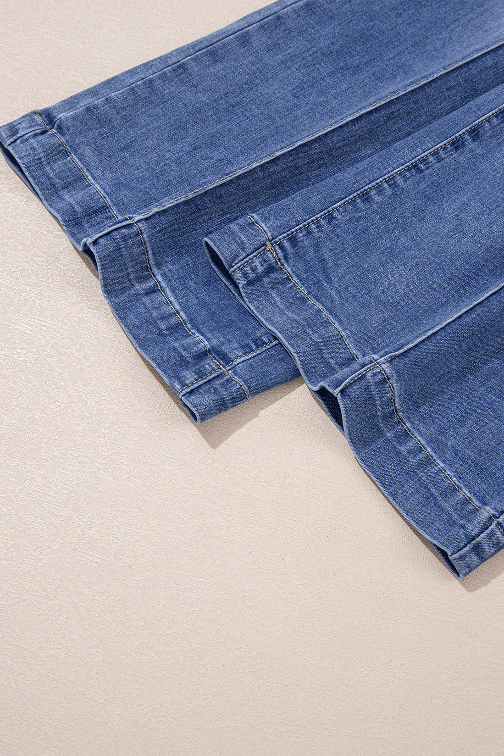 Center Seam Detail Straight Loose High Rise Jeans