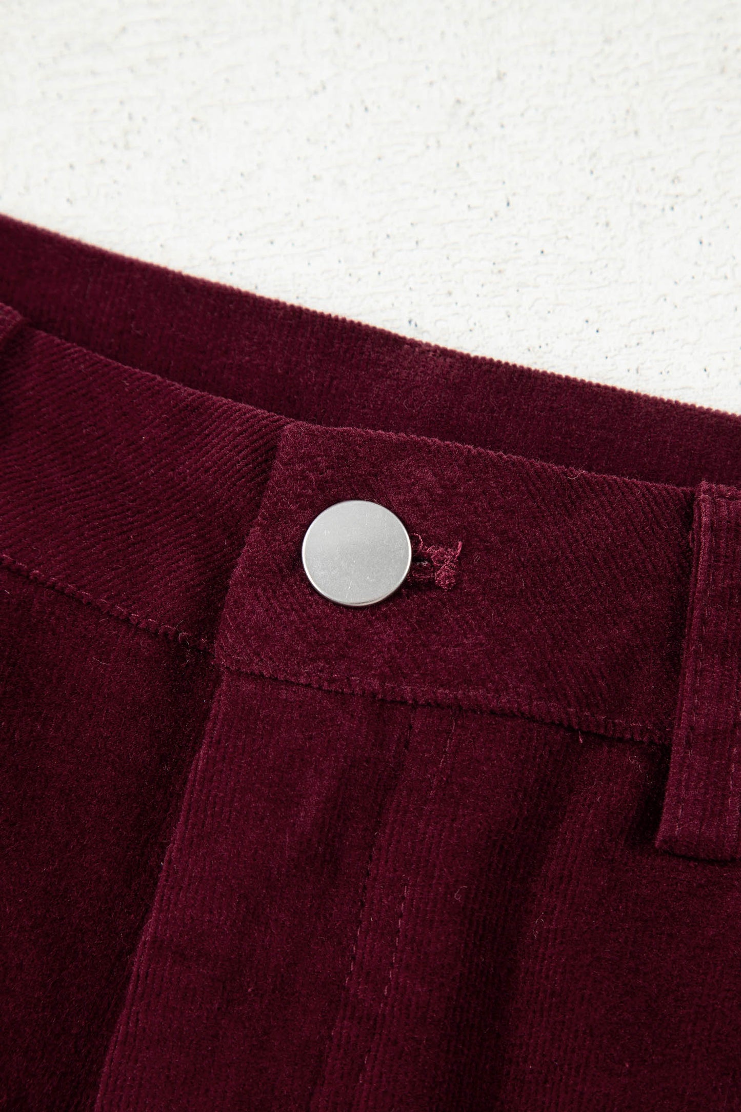 Burgundy Corduroy Wide Leg Pants