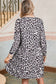 Leopard Print Long Sleeve Flared Dress