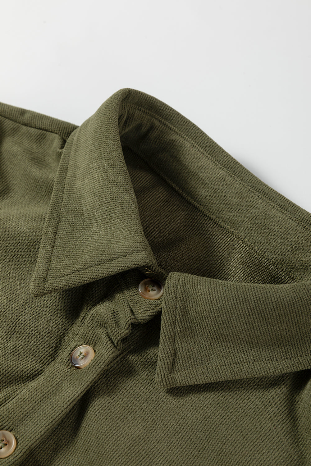 Corduroy Collared Long Sleeve Mini Dress